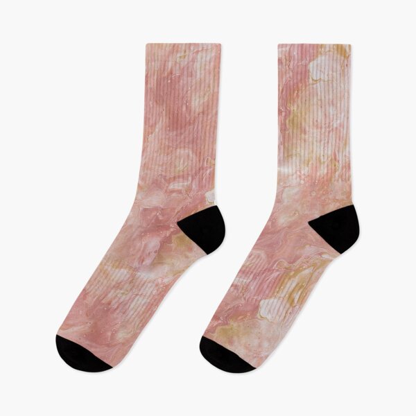 Item preview, Peachy Orange and Pink Textured Paint Pour designed and sold by nimreninmu.