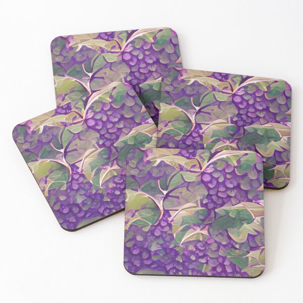 Item preview, Watercolor Fashion Vintage Floral Pattern Purple Wine Grapes designed and sold by CattlettArt.