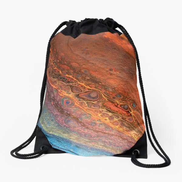 Purple, coral, orange and blue shimmer Drawstring Bag