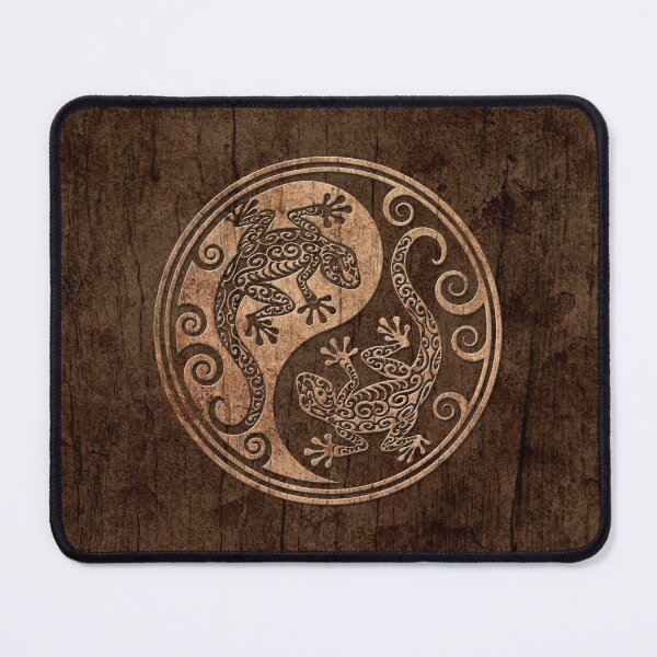 Item preview, Rough Wood Grain Effect Yin Yang Geckos designed and sold by JeffBartels.
