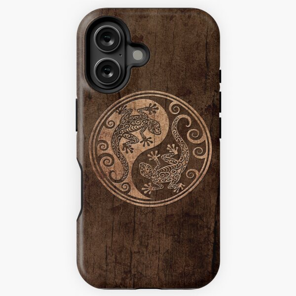 Item preview, Rough Wood Grain Effect Yin Yang Geckos designed and sold by jeff bartels.