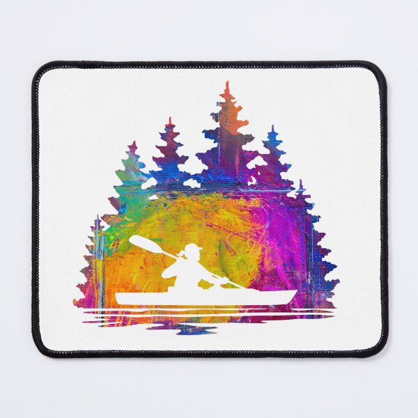 Item preview, Silhouette of a Girl Kayaking - Abstract Rainbow Pattern designed and sold by Sam Morrison.