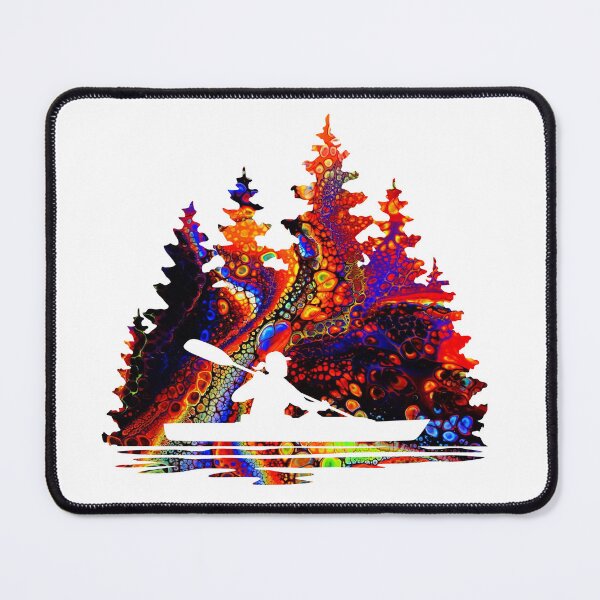 Item preview, Silhouette of a Girl Kayaking - Abstract Rainbow Marble Pattern designed and sold by Sam Morrison.