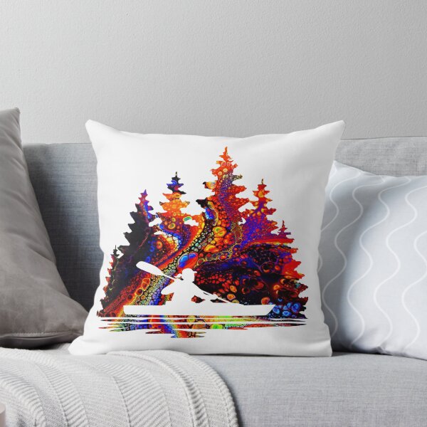 Item preview, Silhouette of a Girl Kayaking - Abstract Rainbow Marble Pattern designed and sold by Sam Morrison.