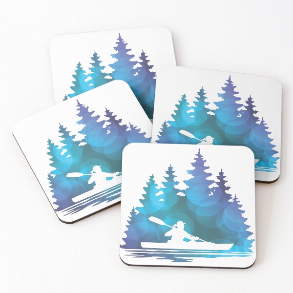 Item preview, Girl Kayaker Silhouette - Blue Abstract Pattern designed and sold by Sam Morrison.