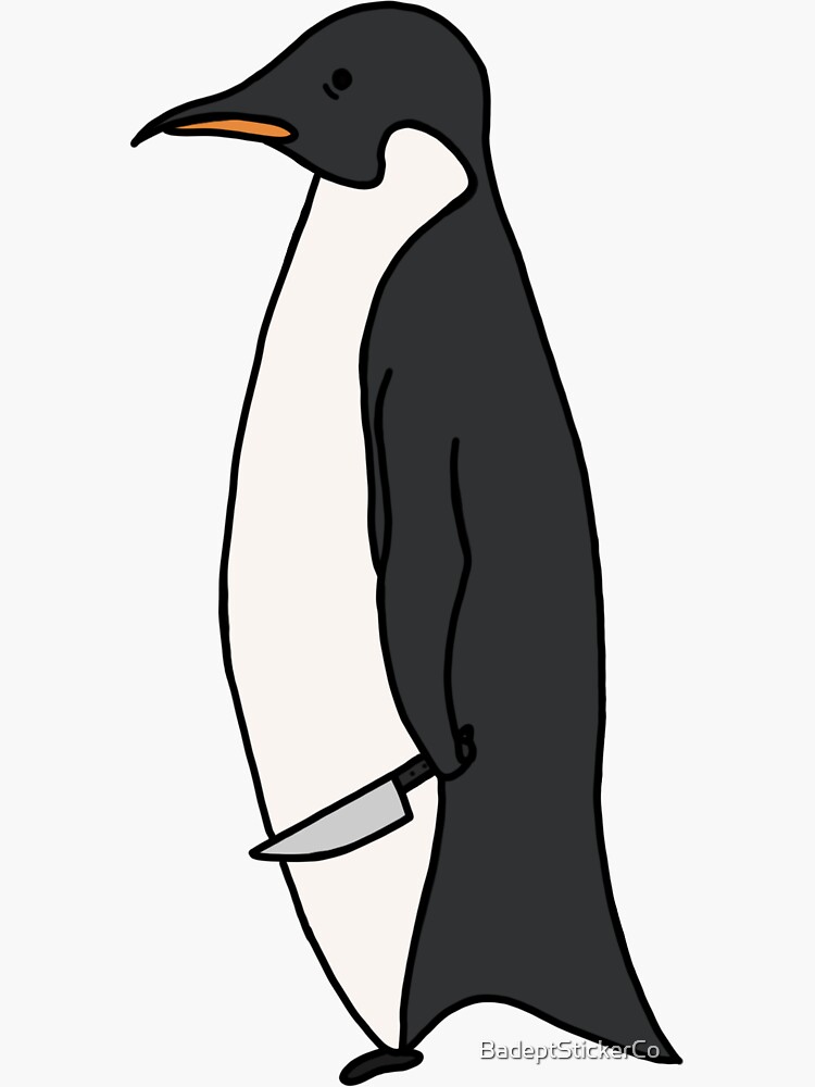 "Penguin (fight or flight)" Sticker by BadeptStickerCo | Redbubble