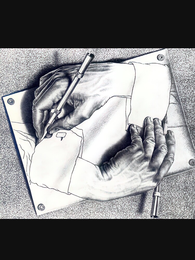 Drawing Hands by M.C. Escher | Essential T-Shirt