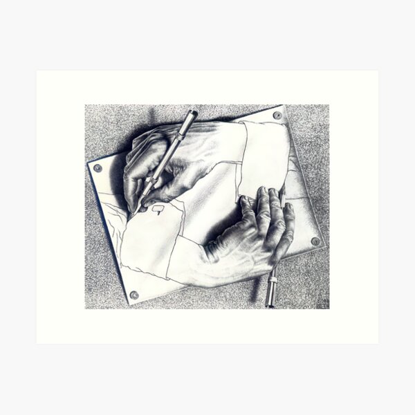 Aperçu de l'œuvre Dessiner les mains par M.C. Escher créée et vendue par AestheticsXarts.