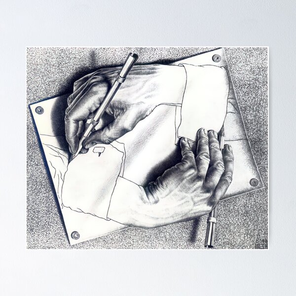 Item preview, Drawing Hands by M.C. Escher designed and sold by AestheticsXarts.
