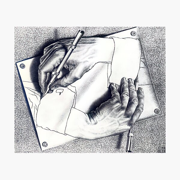 Item preview, Drawing Hands by M.C. Escher designed and sold by AestheticsXarts.