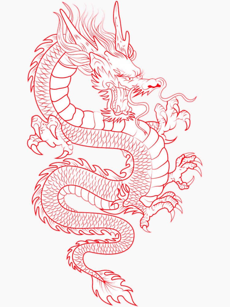 Red Chinese Dragon Temporary Tattoo – TattooIcon