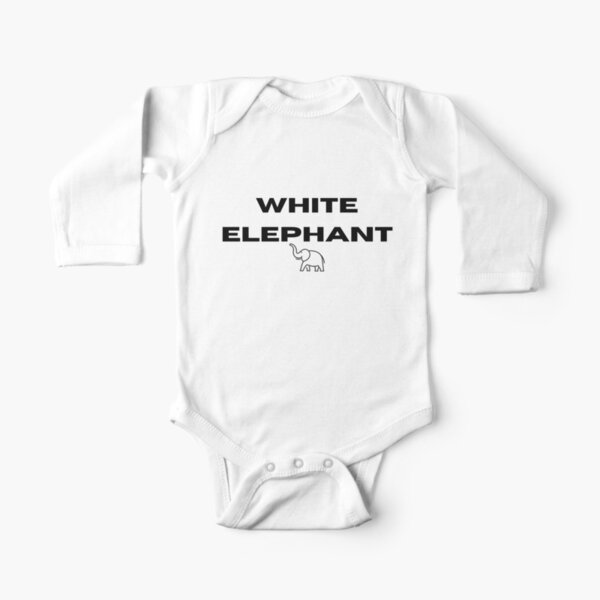 White elephant, Siam, Thailand, fun, possessions, statement Long Sleeve Baby One-Piece