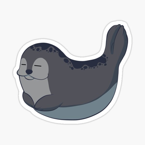 Item preview, Happy sunbathing grey seal designed and sold by AniBeanz.