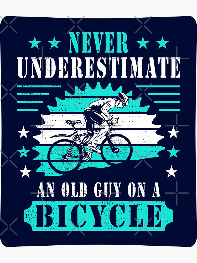 Never Underestimate An Old Guy On A Bicycle Gravel Bike Cyclist birthday  Sticker for Sale by grinta2021