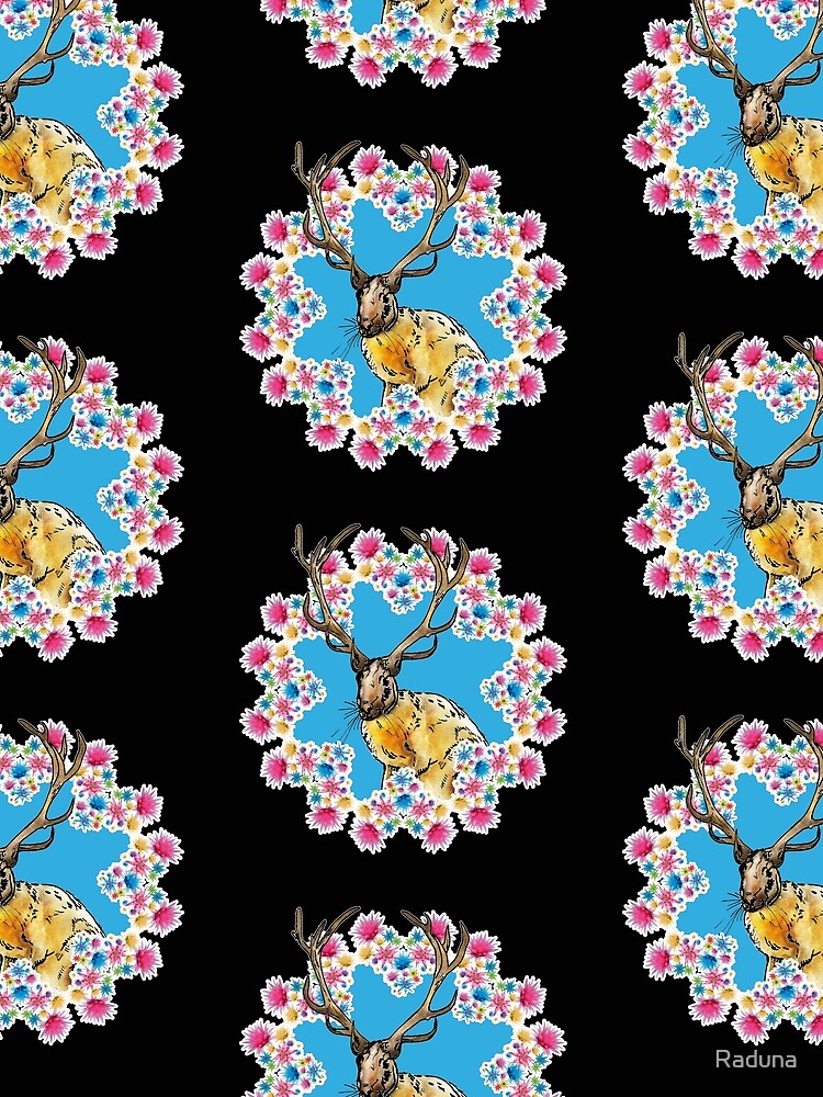 Thumbnail 5 von 5, Grafik T-Shirt, Hase mit Hirschgeweih designt und verkauft von Raduna.