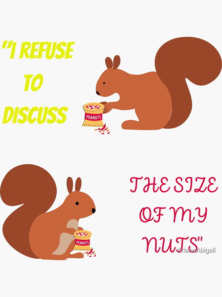 "Discussion between Two Squirrels Cartoon" Sticker by ArianaAbigail Redbubble