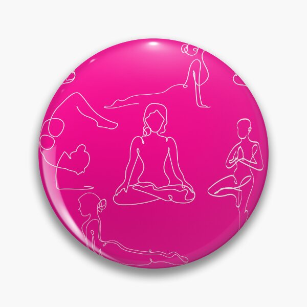 Item preview, hot pink yoga poses positions line drawings modern art hipster designed and sold by Gossip Rag.