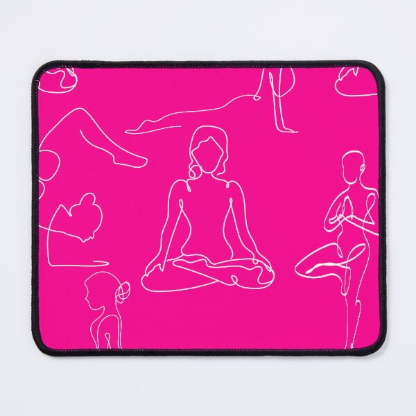 Item preview, hot pink yoga poses positions line drawings modern art hipster designed and sold by Gossip Rag.
