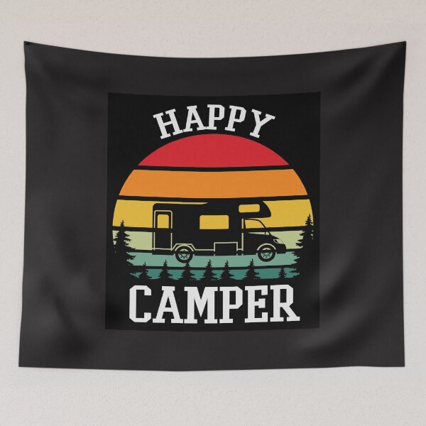Item preview, Happy Camper Retro Vintage designed and sold by LGMmugsdesign.