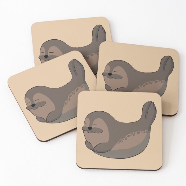Item preview, Happy sunbathing harbor seal designed and sold by AniBeanz.