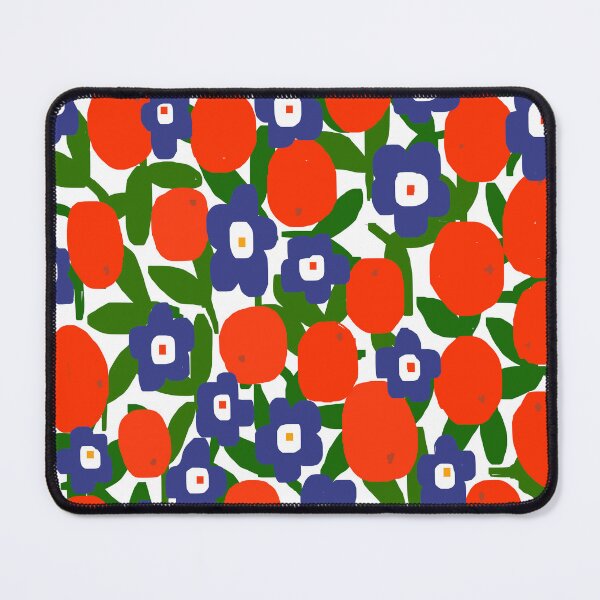 Item preview, Botanical Gardens : Oranges and Blue Flowers designed and sold by Deutschic.