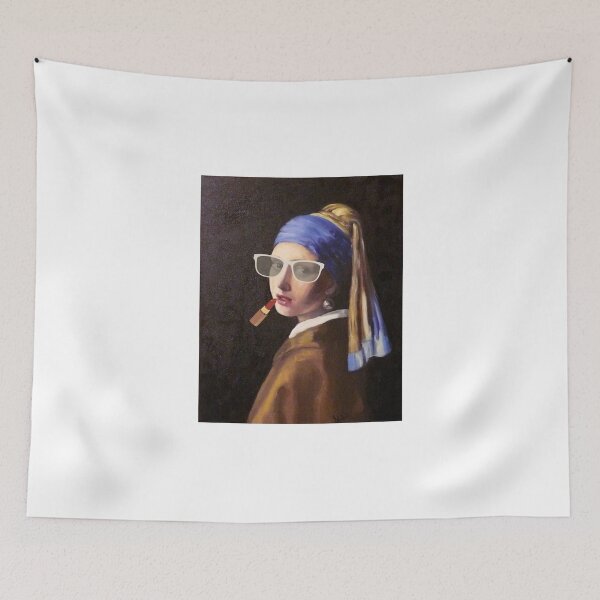 Item preview,  Girl With A Pearl Earing - wearing Lipstick and glasses designed and sold by OurShop00.