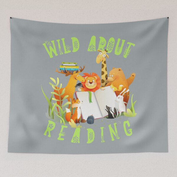 Item preview, Wild About Reading, Cute Animals Reading Books designed and sold by Constant Readers.