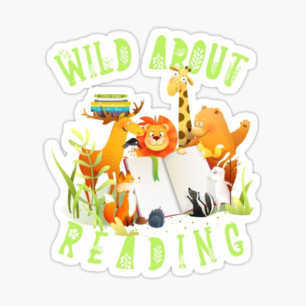 Item preview, Wild About Reading, Cute Animals Reading Books designed and sold by Constant Readers.