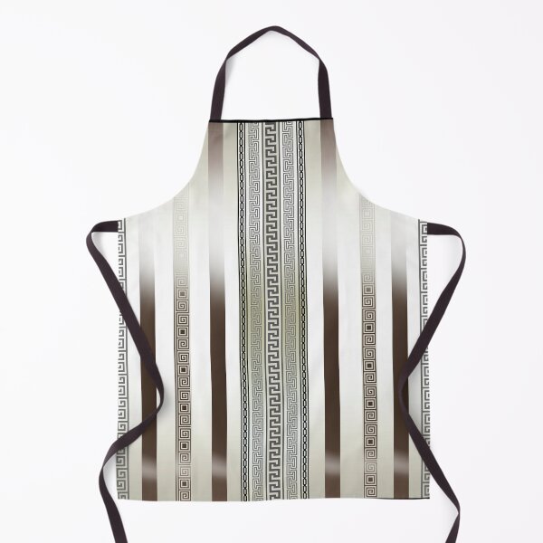 Item preview, Greek Keys Meander Cream Brown Stripe designed and sold by Yiorgos Designs.