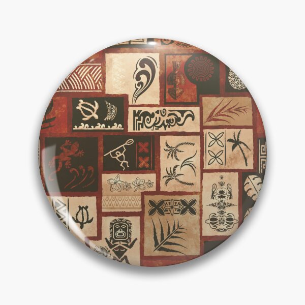 Item preview, Vintage Samoan - Hawaiian Hand Painted Tapa Tribal Patchwork 2055 designed and sold by sunnthreads.