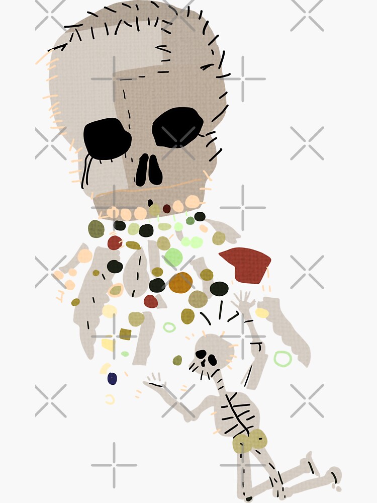 Vomiting Skull Stickers for Sale | Redbubble
