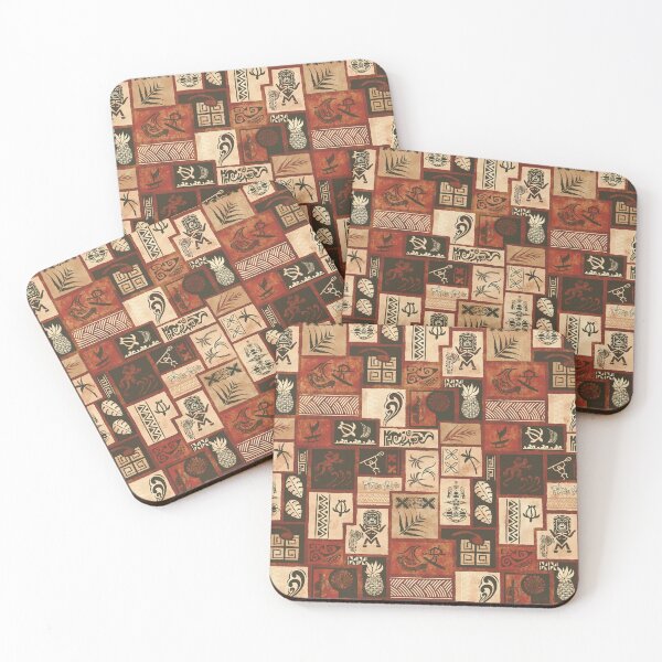 Item preview, Vintage Samoan - Hawaiian Hand Painted Tapa Tribal Patchwork 2055 designed and sold by sunnthreads.