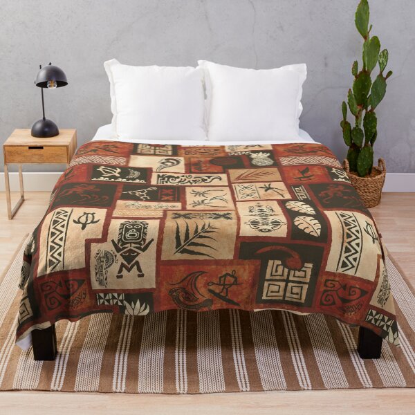 Item preview, Vintage Samoan - Hawaiian Hand Painted Tapa Tribal Patchwork 2055 designed and sold by sunnthreads.