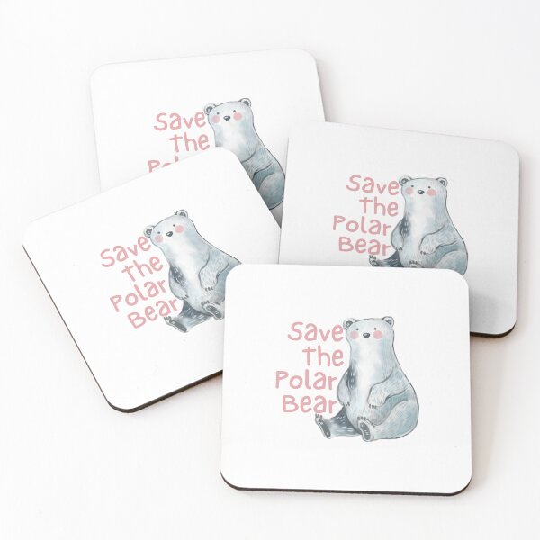 Item preview, Save The Polar Bear pink and grey designed and sold by EsraaBaniOdeh.