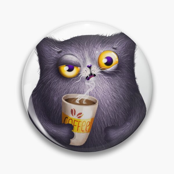 Item preview, Angry cat with coffe cup designed and sold by MaryshaArt.