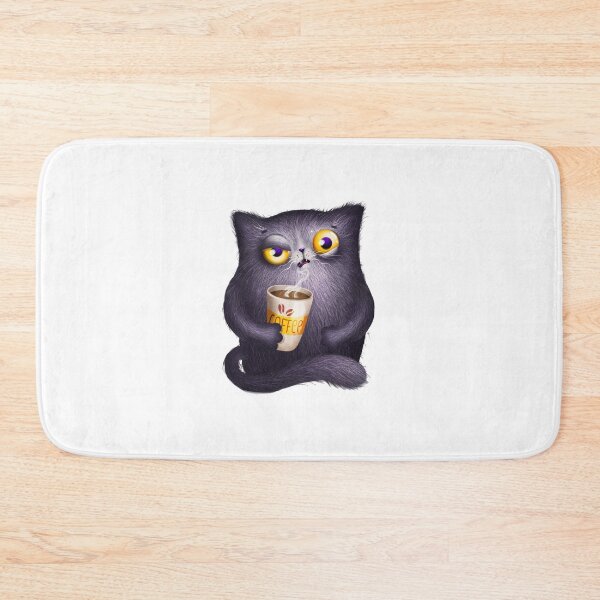 Item preview, Angry cat with coffe cup designed and sold by MaryshaArt.