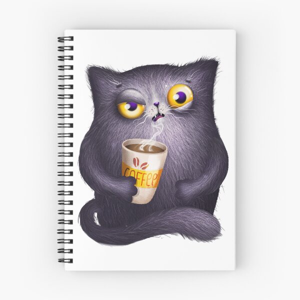 Item preview, Angry cat with coffe cup designed and sold by MaryshaArt.