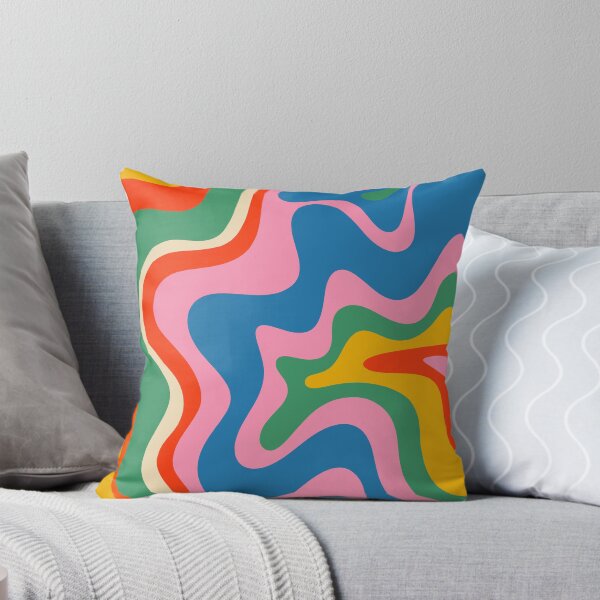 Item preview, Retro Liquid Swirl Abstract Pattern in Vintage Rainbow Colors designed and sold by kierkegaard.