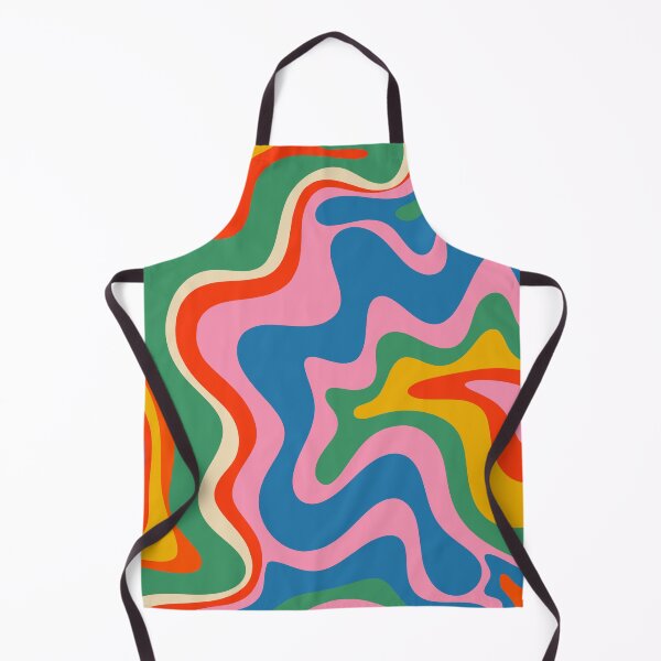 Item preview, Retro Liquid Swirl Abstract Pattern in Vintage Rainbow Colors designed and sold by kierkegaard.