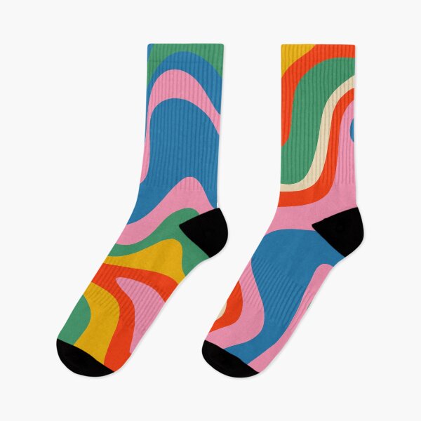 Item preview, Retro Liquid Swirl Abstract Pattern in Vintage Rainbow Colors designed and sold by kierkegaard.
