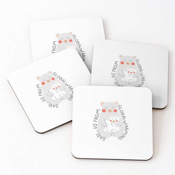 Item preview, Save Us From Global Warming mother and son polar bears designed and sold by EsraaBaniOdeh.