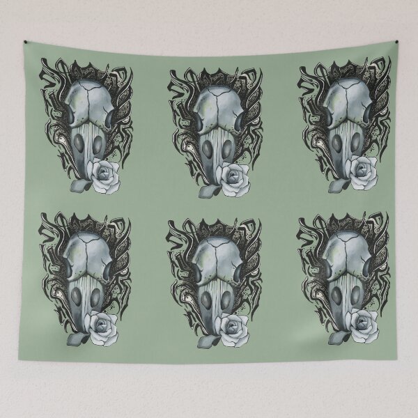 Item preview, Animal skull and rose designed and sold by KnowingWonder.