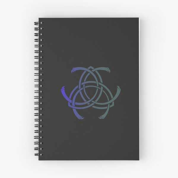 Artikelvorschau, Viking Nordic Trinity Triquetra-Knoten mit Vogelköpfen und Spitzen - farbig - dunkler Hintergrund entworfen und verkauft von MoAzim.