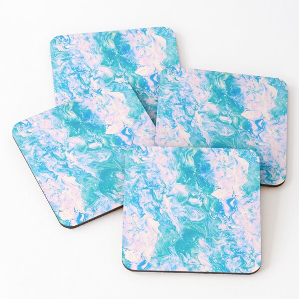 Item preview, Aqua Green and Pink Detailed Marbled Pattern designed and sold by nimreninmu.