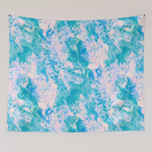 Item preview, Aqua Green and Pink Detailed Marbled Pattern designed and sold by nimreninmu.