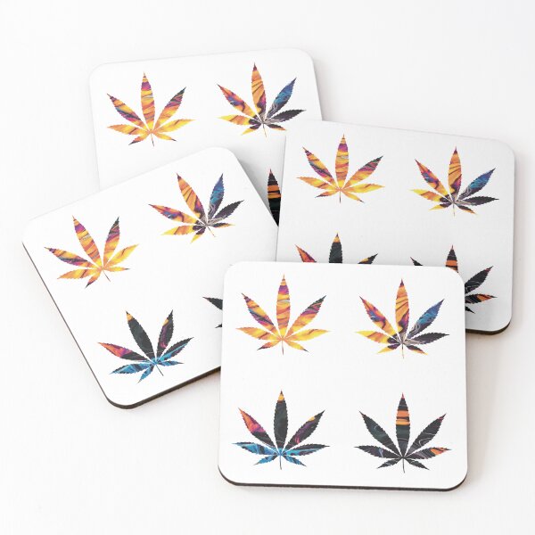 Item preview, Psychedelic Colors Marijuana Leaf Pattern 4 Sticker Multipack Version 12 designed and sold by YomeHayin.