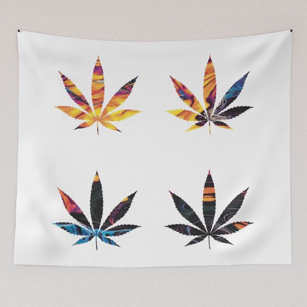 Item preview, Psychedelic Colors Marijuana Leaf Pattern 4 Sticker Multipack Version 12 designed and sold by YomeHayin.