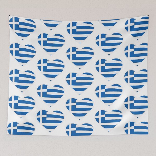 Item preview, Greek Flag – Heart designed and sold by Ordesign.