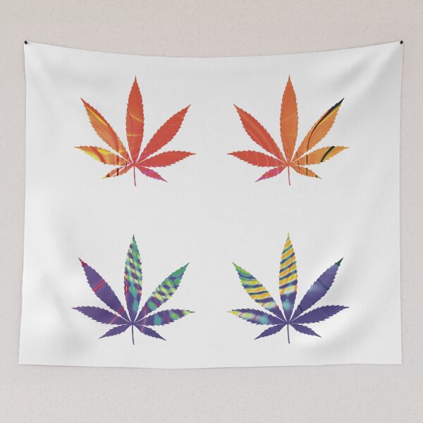 Item preview, Psychedelic Colors Marijuana Leaf Pattern 4 Sticker Multipack Version 14 designed and sold by YomeHayin.