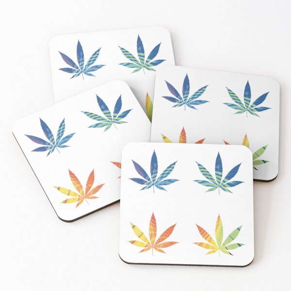 Item preview, Psychedelic Colors Marijuana Leaf Pattern 4 Sticker Multipack Version 15 designed and sold by YomeHayin.